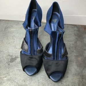 FARRUTX Blue/Black Heels Size 38